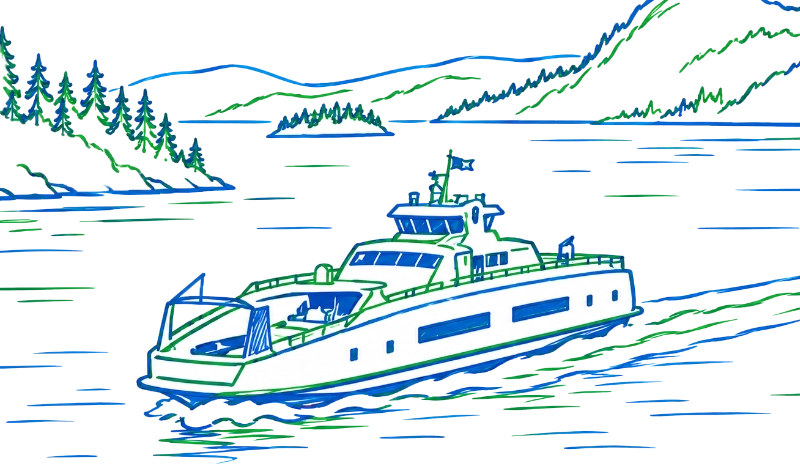 Cartoon of a BC ferry